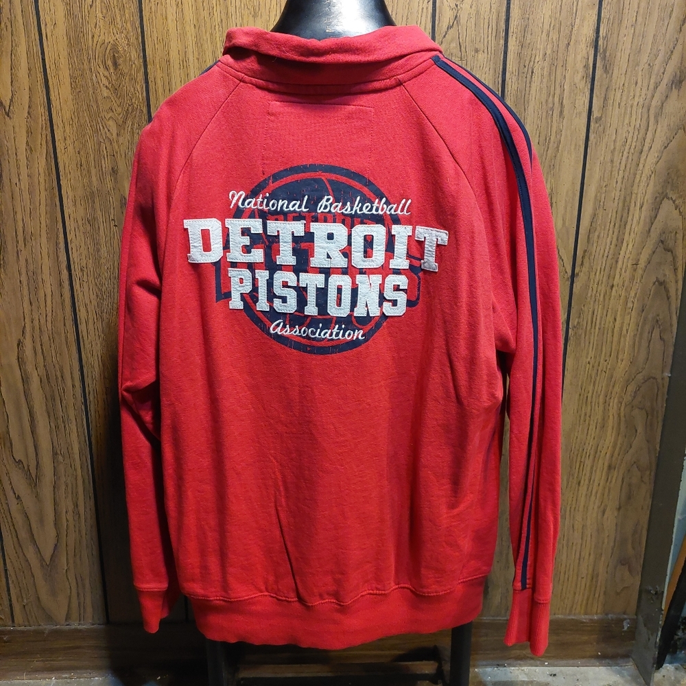 Detroit Pistons Red Track Jacket Authentic Garment XL Full Zip